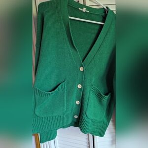 Green Women's Sweater Cardigan